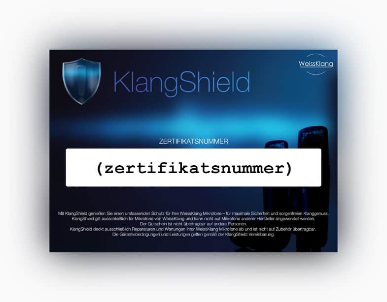 KlangShield Zertifikat